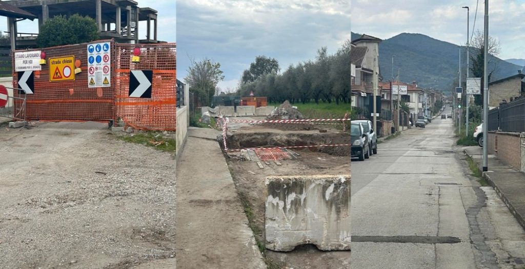 Carinola, chiusura di Via Nazionale crea disagi e tensioni